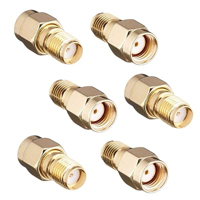 6個入 SMAアンテナ(メス) 変換 RP-SMA(メス) 接続コネクタ 変換アダプタ (SMAJ-RPSMAP 金メッキ 超低損失)