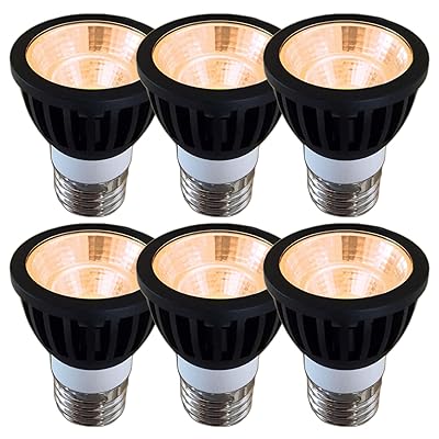 led レフ電球 e26 調光 7W LEDハロゲン電球60W～75W相当 ダクトレールLEDスポットライト 密閉器具対応 6個セット (電球色相当(2700K), 本体黒 (中角30度) E26口金 調光対応)