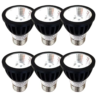 ledスポット e26 ブラック 調光器対応 7W LEDハロゲン電球60W～75W相当 ダクトレールLEDスポットライト 密閉器具対応 6個セット (昼白色相当(5000K), 本体黒 (狭角15度) E26口金 調光対応)