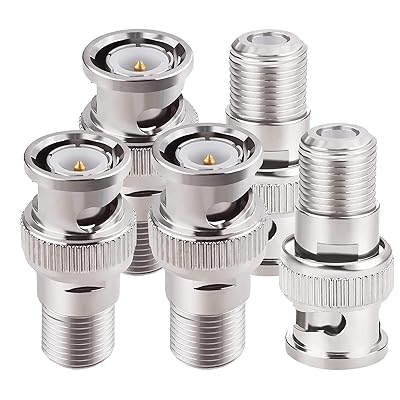 F BNC 変換 コネクタ 5個 SLEIJAOOE.N 銅材質 BNCオス-Fメス 変換プラグ アダプタ 防犯カメラ 監視カメ..