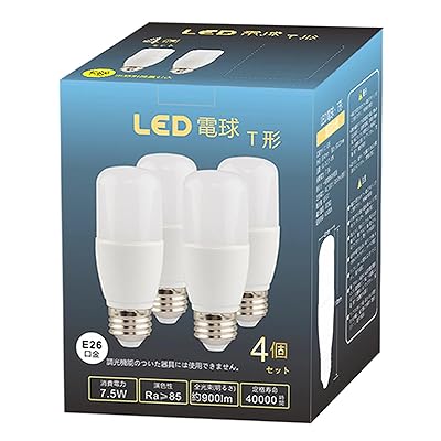 LED電球 T形タイプ 60W~75W形相当7.5W 900LM E26口金 電球型蛍光灯 EFD25・EFD15形代替推奨 昼白色5000K 一般電球 広配光 非調光 演色性＞85 風呂 キッチン 洗面所照明 ledライト密閉器具対応 断熱材施工器のサムネイル