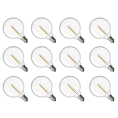 LED電球 G40 ストリングライト用電球 E12口金 フィラメント 電球色 PC素材 破損しにくい 小型エジソン..