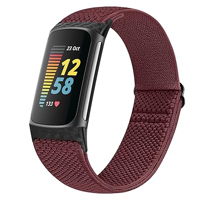 コンパチブル Fitbit Charge 5 ナイロン弾性スポーツバンド交換用ストレッチバンド ストラップ