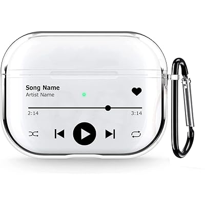 AirPods Pro ケース おしゃれ クリア シンプル ミュージック 音楽 創意 デザイン 透明 エアーポッズ プロ カバー カラビナ付き 2019年10月...