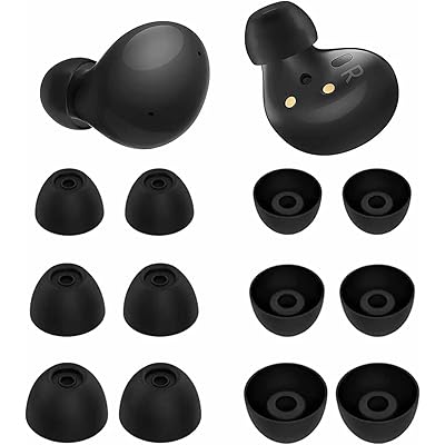 イヤーピース イヤーチップ Galaxy Buds2用 Galaxy Buds+用 GalaxyBuds 用 S/M/L 6ペア シリコン製 ブラック G2B