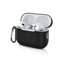 Airpods pro 第2世代 用 ケース【2023/2022年モデル】AirPods Pro 2 保護カバー シリコンケース 装着充電可能 全面保護 落下防止 キズ防止 耐衝撃 防塵 軽量 エアーポッズ プロ 2世代 カバー カラビナ付き (ブラ