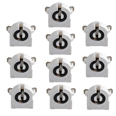 10個入 蛍光灯ホルダー T8ランプホルダー ホワイト 2A T8 ソケット G13 ベース ライトアクセサリ 耐熱交換 ライトチューブホルダー