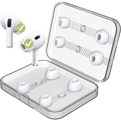 イヤーピース AirPods Pro 第1/2世代対応 シリコン イヤーチップ [XS/S/M/Lサイズ各ペア] AirPods Pro イヤーピース 交換用 4ペア 柔らかい 滑り止め 遮音性 フィット感 脱落防止 収納ケース付き (XS/S/M/
