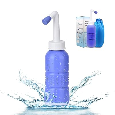 携帯温水洗浄便座 ハンディおしり洗浄器 500ml大容量-軽量 手動タイプ 介護 災害 キャンプ 旅行 トイレ用 男女兼用 オムツ (ブルー)