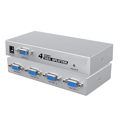 VGA分配器 ディスプレイスプリッタ 1入力4出力 伝送距離25M 1080P DDC機能サポート