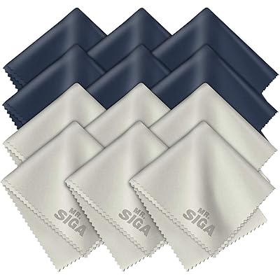 メガネ拭きクロス マイクロファイバー、 カメラレンズ、 液晶画面、 メガネレンズ、スマホ対応 クリーニングクロス サイズ:約15 x 18cm（計12枚入り）