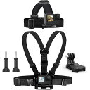 ヘッドストラップ マウント チェストマウント ハーネス GoPro用 アクセサリー セット Hero 12 11 10 9 8 7 6 5 4 Session ...