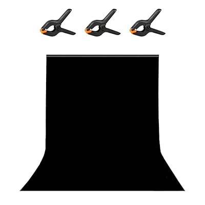 背景布 黒 暗幕 遮光 厚手 1.5x2.0m 強力クリップ3点付き バックペーパー 布 透けない 無反射 無地 撮..