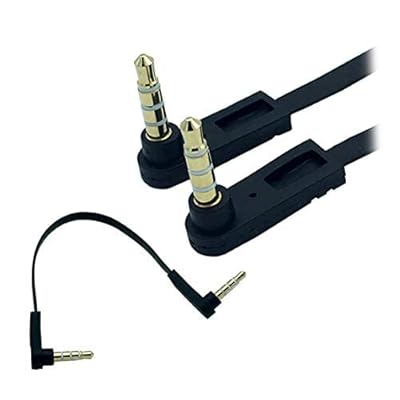 【2本セット】オーディオケーブル 3.5mm 4極 オス ショートケーブル L型-L型 金メッキ 約 15cm ブラック 3.5mmステレオミニプラグ