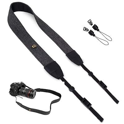 カメラ ショルダー ネック ストラップ 接続アダプタ付 長さ調節可能 滑り止めシリーズ 一眼レフ/高級コ..