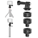 クイックリリースベースマウントキットGoPro用、磁気吸引&スイベルロックアダプターGoPro Hero 12 11 10 9 8 7 6 5 Black、DJ...