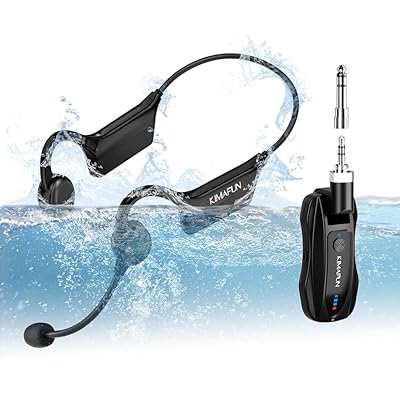 ワイヤレス完全防水マイク 2.4G無線フィットネスヘッドセットマイク IP67防水&防塵 プラグ&プレイ 瞬時接続 ノイズ軽減 360°集音 20M伝送距離 6時間連続使用 フィットネス、スピニング、ヨガ、水泳に等最適
