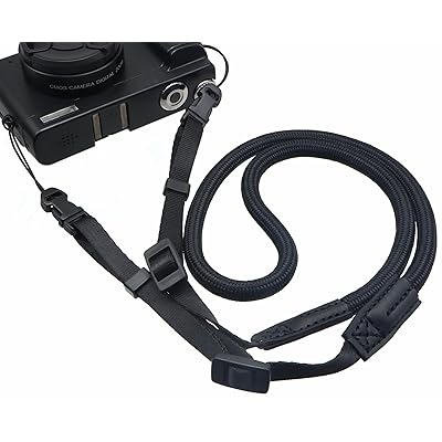 カメラストラップ ネックストラップ 長さ調整可能 クライミングロープ製 ミラーレス一眼/コンパクトデ..