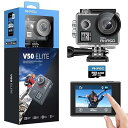 アクションカメラ 4k60fps V50Elite タッチスクリーン式 64GB microSDメモリーカード WiFi搭載 音声制御 EIS手ぶれ補正 40M防水 水中カメラ 8倍ズーム 170度広角レンズ HDMI出力 リモコン付き アクションカ(2)