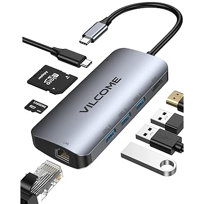 USB C ハブ 8in1 Type C ハブ マルチポート 変換 アダプター ドッキングステーション【100W PD電源供給 / LAN 1Gbpsイーサネット / 4K HDMIポート/SD / Micro SD/TF カードリーダー スロット