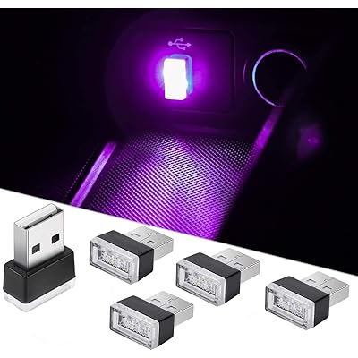 USB LEDライト、5個USB雰囲気ライト, 車用 室内ライト, プラグイン5Vライト車、 車載雰囲気ライト、 車..