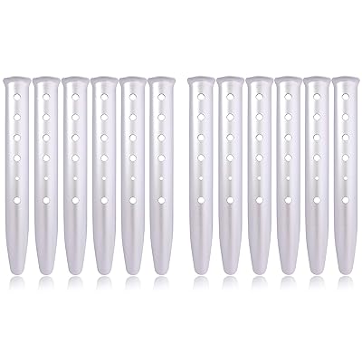 ペグ テントペグ アルミ合金 U字型ペグ 砂地 サンドペグ 土地専用 高強度 軽量 31cm 6枚入り アルマイト加工 錆びにくい ビーチ 砂浜 雪 テント設営 アウトドア キャンプ用具 (シルバー個12個))