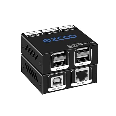 USB 2.0 エクステンダ 165ft / 50m USB ハブ 経由 イーサネット Cat5e / Cat6、サポート Windows、MacO..
