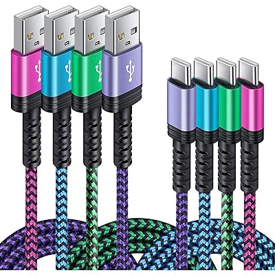 USB Type C ケーブル 【1.8m 4本*4色】 3A急速充電 QC3.0対応 タイプc充電ケーブル...