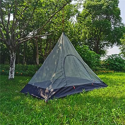 蚊帳 アウトドア モスキートネット ワンポールテント用インナーテント キャンプ用蚊除け網 超軽量 携帯式テント 設営簡単 高密度 持ち運び便利 収納ポーチ付き (1人用)