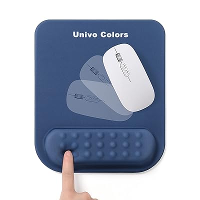 UnivoColors マウスパッド リストレスト一体型マウスパッド 人間工学デザイン 柔らかい素材 ストレス解放 手首置き 疲労低減 通気性 あり 肌に刺激なし マッサージホール付き 滑り止め(ネイビー) UnivoColors マウスパッド リストレスト一体型マウスパッド 人間工学デザイン 柔らかい素材 ストレス解放 手首置き 疲労低減 通気性 あり 肌に刺激なし マッサージホール付き 滑り止め(ネイビー)