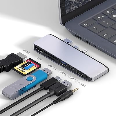 Surface Laptop 2 USB ハブ 4K HDMI, USB 3.0, USB C, USB 2.0, SD TFカードリーダー、3.5 mmオーディオ ポート 、サーフェス Laptop Gen 1 Gen 2変換アダプタ