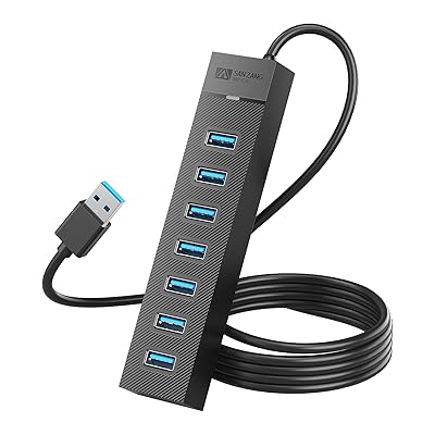 USBハブ 3.0 7ポート100CMケーブル 5Gbps高速転送 USB3.0 ハブ コンパクトUSB Hub ノートPC対応 USBポート増設 軽量 5V/3A 電源供給Type-CポートUSB 拡張 ドライバー不要Windows/Mac/Lin