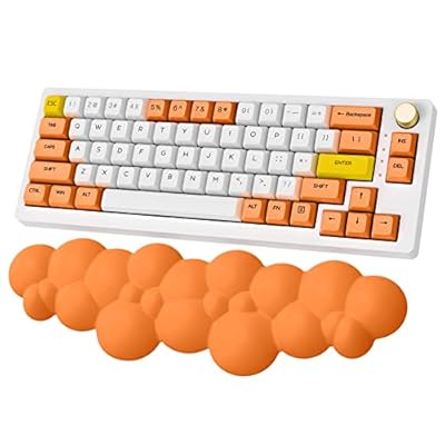 キーボードリストレスト アームレスト パームレスト パソコンクッション ハンドレスト - 雲状手首クッション ストレス解放 マッサージホール付き 手首置き 疲労...