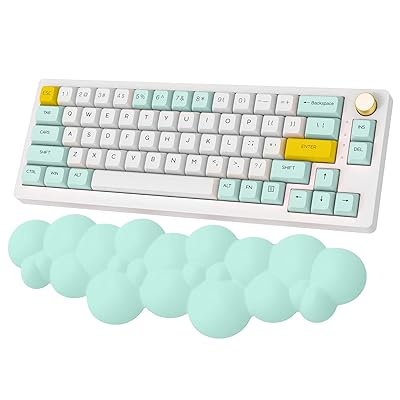 キーボードリストレスト アームレスト パームレスト パソコンクッション ハンドレスト - 雲状手首クッション ストレス解放 マッサージホール付き 手首置き 疲労低減 柔らかい素材 通気性 肌に刺激なし 人間工学デザイン キーボード用リストレストグレー