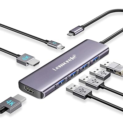 USB C HUB HDMI*2 USB C ハブ アダプタ 7-in-1 HDMI*2 4K@60Hz 4K@30Hz HDMI マルチポート USB C ハブ Type-C 100W PD充電 USB 3.0*1 USB 2.0 *3 Micr