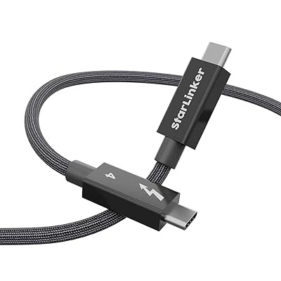 Thunderbolt 4 Cable 1m、編組、PD充電、40Gbpsデータ転送＆8K@60Hz 4K@144Hz、Thunderbolt 3、USB4、MacBook Pro、iPad Pro、ドッキング、eGPU、モニター、SSD用のUSB