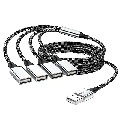 USB分岐器 1m 4-in-1 USBケーブル USBからUSBアダプタ マルチソケットUSB分岐器 USBから4 USBマザーケ..