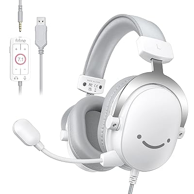 ゲーミングヘッドセット 7.1サラウンドサウンド 有線 3.5mm/USB接続 50mmドライバー 脱着式全指向性マイク付き PC/スマホ/Nintendo Switch/PS4/PS5に対応 音量調節可能 密閉型 ゲーム 配信 実況 白 Ampli ゲーミングヘッドセット 7.1サラウンドサウンド 有線 3.5mm/USB接続 50mmドライバー 脱着式全指向性マイク付き PC/スマホ/Nintendo Switch/PS4/PS5に対応 音量調節可能 密閉型 ゲーム 配信 実況 白 Ampli