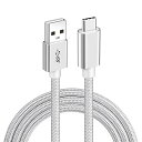 USB Type C ケーブル (1m, シルバー) USB-A to USB-C 10Gbps高速データ転送 USB3.1 Gen2 ケーブル 60W/3A急速充電 タイプc 充電ケーブルスマートフォン、タブレット、ノートパソコンのタイプc機種に対(2)