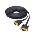ディスプレーケーブル VGAケーブル 10m D-Sub 15pin オス-D-Sub 15pin オス 超薄型フラットデザイン ブラック(2)