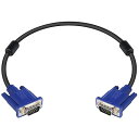 ディスプレイケーブル VGAケーブル 0.5m D-sub15ピン オス-オス 細い 金メッキコネクタ コア付 テレビコンピューター、プロジェクター等に適用 0.5m
