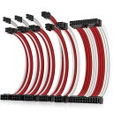 更新 16AWG PC電源 延長ケーブル、GPU/CPU 用 PC スリーブケーブル キット、電源コンピュータ ケーブル延長ケーブル コーム付き、24PIN/(...