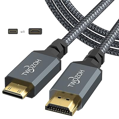Mini HDMI to HDMIケーブル 3M, 4K 60Hz UHD Mini-HDMIオス-HDMIオス変換ケーブル,HDMI ケーブル タイプC (HDMIミニ)