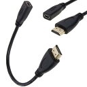 マイクロHDMI v1.4ソケット メス→タイプC Micro HDMI オス変換アダプタケーブル(20cm) HDMIオスからMicro HDMIメスアダプターとケーブル(2)