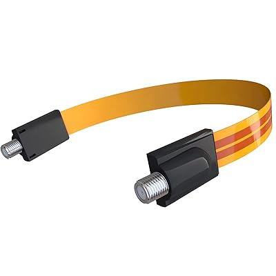 32cm 同軸フラットケーブル Fメス - メスタイプ 同軸コネクタワイヤ 隙間ケーブル テレビ用 アンテナコ..