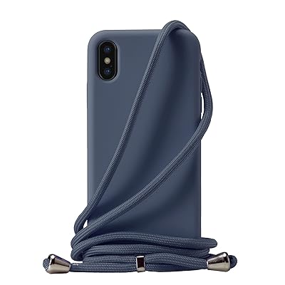 Apple iPhone X/iPhone XS 用 ケース iPhone X/iPhone XS カバー ネック ショルダー ストラップ付き スマホ シリコン カバー 紐付き 斜めがけ 織りストラップ付き 調節可能なショルダー クロスボディ ネック