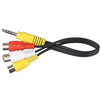 ステレオオーディオ ビデオ変換ケーブル 3.5mm RCA 変換 ケーブル AVケーブル 変換プラグ付 ドラレコ ..