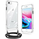 iPhone 7 Plus ケース クリア iPhone 8 Plus ケース ネック ショルダー ストラップ付き iPhone 7 Plus スマホケース iPhone 8 Plus カバー 耐衝撃 薄型 軽量 アイフォン 7 Plus/8 Plu(2)