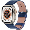 Apple Watch対応 バンド 38mm 40mm 41mm ベルト アップルウォッチバンド apple watch 9 8 7 6 5 4 3 2 1 SE SE2 Ultra Ultra2 バンド 本革レザー 交換バンド 紺青