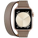 コンパチブル アップルウォッチ バンド 40mm 41mm 38mm 42mm 44mm 45mm 49mm 46mm レザー 二重巻き コンパチブル Apple Watch バンド 革 レディース 細い 交換高級ベルト コンパチブルiWatch S(2)